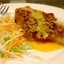 Seafood – Macadamia Crusted Sea Bass With Mango Cream Sauce