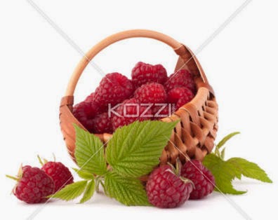 Ripe Raspberries In Basket
